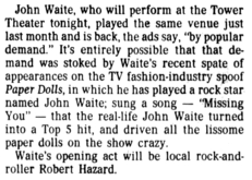 John Waite / Robert Hazard on Nov 23, 1984 [633-small]