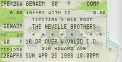 The Neville Brothers / James Andrews / Trombone Shorty on Apr 26, 1998 [800-small]