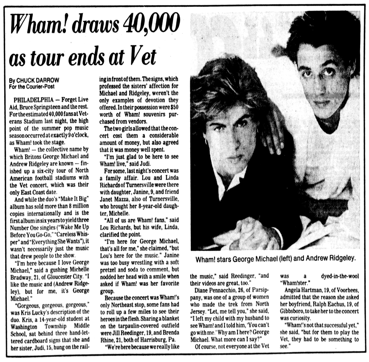 Wham! Concert & Tour History Concert Archives