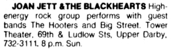 Joan Jett & The Blackhearts / The Hooters / Big Street on Feb 14, 1982 [335-small]