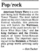 The Waitresses / Joe King Carrasco / Stickmen on Jul 7, 1982 [376-small]