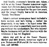 Adam Ant / Scandal on Feb 5, 1983 [484-small]