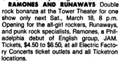 Ramones / The Runaways / The Jam on Mar 18, 1978 [596-small]