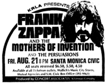 Frank Zappa / The Mothers Of Invention / The Persuasions on Aug 21, 1970 [925-small]