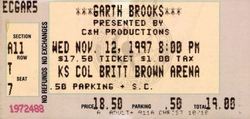tags: Garth Brooks, Wichita, Kansas, United States, Ticket, Kansas Coliseum - Garth Brooks on Nov 12, 1997 [379-small]