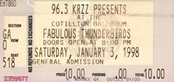 tags: The Fabulous Thunderbirds, Wichita, Kansas, United States, Ticket, The Cotillion - The Fabulous Thunderbirds on Jan 3, 1998 [381-small]