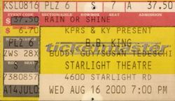 tags: Kansas City, Missouri, United States, Ticket, Starlight Theatre - "B.B. King Blues Festival" / B.B. King / Buddy Guy / Susan Tedeschi on Aug 16, 2000 [460-small]