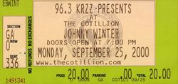 tags: Johnny Winter, Wichita, Kansas, United States, Ticket, The Cotillion - Johnny Winter on Sep 25, 2000 [470-small]