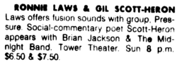 ronnie laws  / Gil Scott-Heron / Brian Jackson The The Midnight Band on Jan 28, 1979 [557-small]