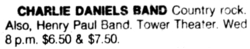 Charlie Daniels Band / Henry Paul Band on Jun 27, 1979 [579-small]