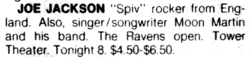 Joe Jackson / Moon Martin and the Ravens on Sep 28, 1979 [672-small]