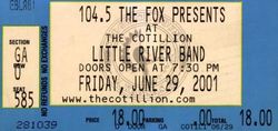 tags: Little River Band, Wichita, Kansas, United States, Ticket, The Cotillion - Little River Band on Jun 29, 2001 [806-small]