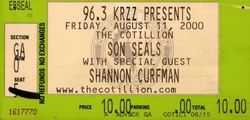 tags: Wichita, Kansas, United States, Ticket, The Cotillion - Son Seals / Shannon Curfman on Aug 11, 2000 [807-small]