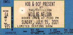 tags: Willie Nelson, Wichita, Kansas, United States, Ticket, The Cotillion - Willie Nelson on Jul 15, 2001 [809-small]