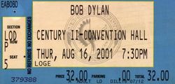 tags: Bob Dylan, Wichita, Kansas, United States, Ticket, Concert Hall, Century II Convention Center - Bob Dylan on Aug 16, 2001 [812-small]