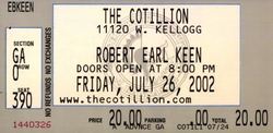 tags: Robert Earl Keen, Wichita, Kansas, United States, Ticket, The Cotillion - Robert Earl Keen on Jul 26, 2002 [885-small]