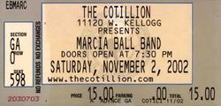tags: Marcia Ball Band, Wichita, Kansas, United States, Ticket, The Cotillion - Marcia Ball Band on Nov 2, 2002 [887-small]