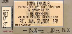 tags: Tommy Emmanuel, Wichita, Kansas, United States, Ticket, The Orpheum - Tommy Emmanuel on Jan 31, 2003 [111-small]