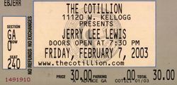 tags: Jerry Lee Lewis, Wichita, Kansas, United States, Ticket, The Cotillion - Jerry Lee Lewis on Feb 7, 2003 [115-small]