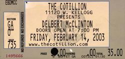 tags: Delbert McClinton, Wichita, Kansas, United States, Ticket, The Cotillion - Delbert McClinton on Feb 14, 2003 [117-small]