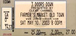 tags: 3 Doors Down, Wichita, Kansas, United States, Ticket, Farmer's Market - Old Town - 3 Doors Down on May 10, 2003 [123-small]