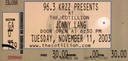 tags: Jonny Lang, Wichita, Kansas, United States, Ticket, The Cotillion - Jonny Lang on Nov 11, 2003 [129-small]