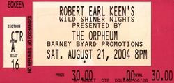 tags: Robert Earl Keen, Wichita, Kansas, United States, Ticket, The Orpheum - Robert Earl Keen on Aug 21, 2004 [167-small]