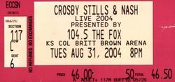 tags: Crosby, Stills & Nash, Wichita, Kansas, United States, Ticket, Kansas Coliseum - Crosby Stills & Nash  on Aug 31, 2004 [168-small]