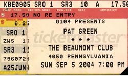 tags: Kansas City, Missouri, United States, Ticket, The Beaumont Club - John Eddie / Pat Green on Sep 5, 2004 [169-small]
