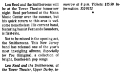Lou Reed / The Smithereens on Sep 20, 1986 [283-small]