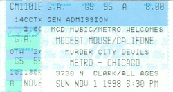 Modest Mouse / Califone / Murder City Devils on Nov 1, 1998 [431-small]