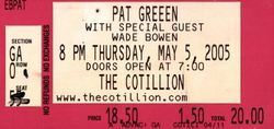 tags: Wichita, Kansas, United States, Ticket, The Cotillion - Pat Green on May 5, 2005 [606-small]