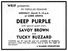 Deep Purple  / savoy brown / Tucky Buzzard on Mar 4, 1974 [997-small]