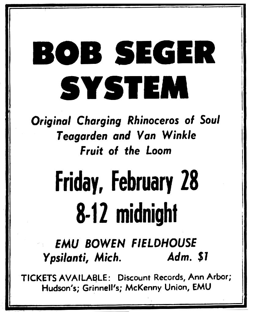 Concert History of Bowen Fieldhouse, Eastern Michigan University
