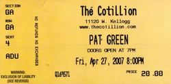 tags: Wichita, Kansas, United States, Ticket, The Cotillion - Pat Green on Apr 27, 2007 [083-small]