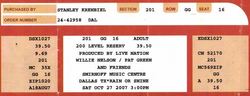 tags: Dallas, Texas, United States, Ticket, Smirnoff Music Center - Willie Nelson / Pat Green on Oct 27, 2007 [089-small]