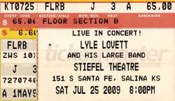 tags: Lyle Lovett & His Large Band, Salina, Kansas, United States, Ticket, The Stiefel Theatre - Lyle Lovett & His Large Band on Jul 25, 2009 [198-small]