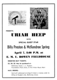 Uriah Heep / Billy Preston / mckendree spring on Apr 7, 1973 [410-small]