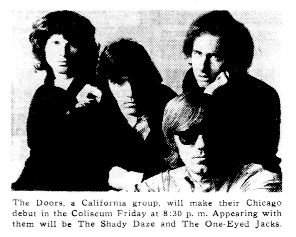 May 10, 1968 The Doors / Shady Daze / One eyed jacks at Chicago