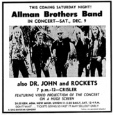 Allman Brothers Band / Dr. John / Rockets on Dec 9, 1972 [477-small]