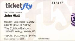 tags: John Hiatt, Wichita, Kansas, United States, Ticket, The Cotillion - John Hiatt on Sep 10, 2012 [709-small]