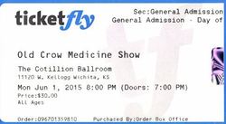 tags: Old Crow Medicine Show, Wichita, Kansas, United States, Ticket, The Cotillion - Old Crow Medicine Show on Jun 1, 2015 [551-small]
