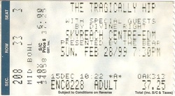 The Tragically Hip / By Divine Right on Feb 28, 1999 [406-small]