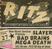 Slayer / Megadeth / Bad Brains on Sep 27, 1985 [548-small]