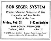 bob seger system / Teegarden and VanWinkle / Fruit Of The Loom on Feb 28, 1969 [201-small]
