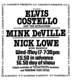 Elvis Costello / Mink Deville / Nick Lowe on May 17, 1978 [219-small]