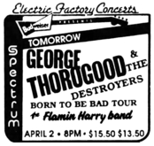 George Thorogood & The Destroyers / The Flamin' Harry Band on Apr 2, 1988 [949-small]