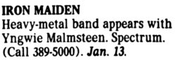 Iron Maiden / Yngwie Malmsteen on Jan 13, 1987 [277-small]