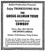 Gregg Allman / Cowboy on Nov 28, 1974 [603-small]
