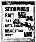 Scorpions / Ratt / Y&T / Metallica / Yngwie Malmsteen's Rising Force / Victory on Aug 31, 1985 [894-small]